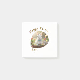 Bloco De Notas Happy Easter white bunny year photo family name