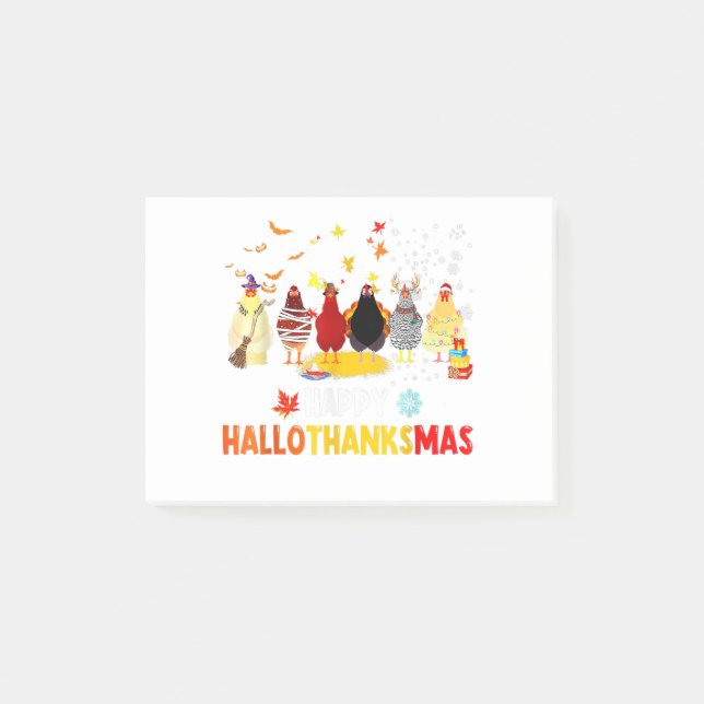Bloco De Notas Happy Hallothanksmas Chickens Figurume Halloween T (Frente)