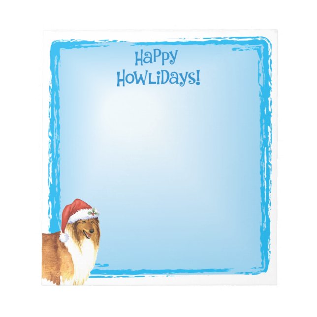 Bloco De Notas Happy Howlidays Collie (Frente)