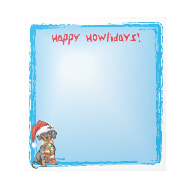 Bloco De Notas Happy Howlidays Dachshund (Frente)