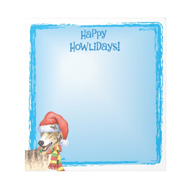 Bloco De Notas Happy Howlidays Greyhound (Frente)