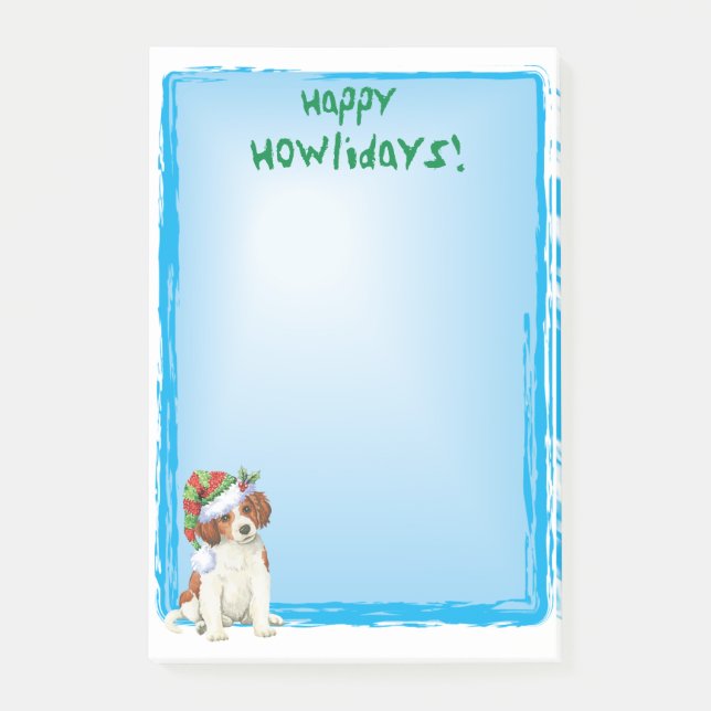 Bloco De Notas Happy Howlidays Kooikerhondje (Frente)