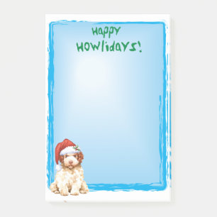 Bloco De Notas Happy Howlidays Lagotto Romagnolo Posta Notas
