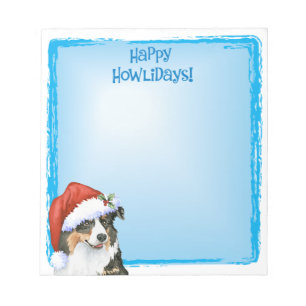 Bloco De Notas Happy Howlidays - Pastor Australiano