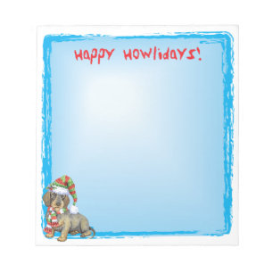 Bloco De Notas Happy Howlidays Wirehaired Dachshund