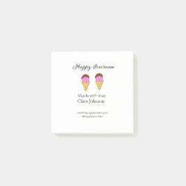 Bloco De Notas Happy Icecream add name website social media