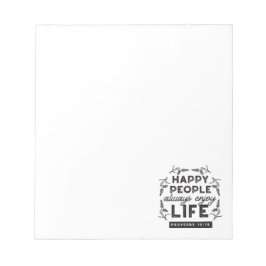 Bloco De Notas Happy Life with Faith – Proverbs 15:15 Art