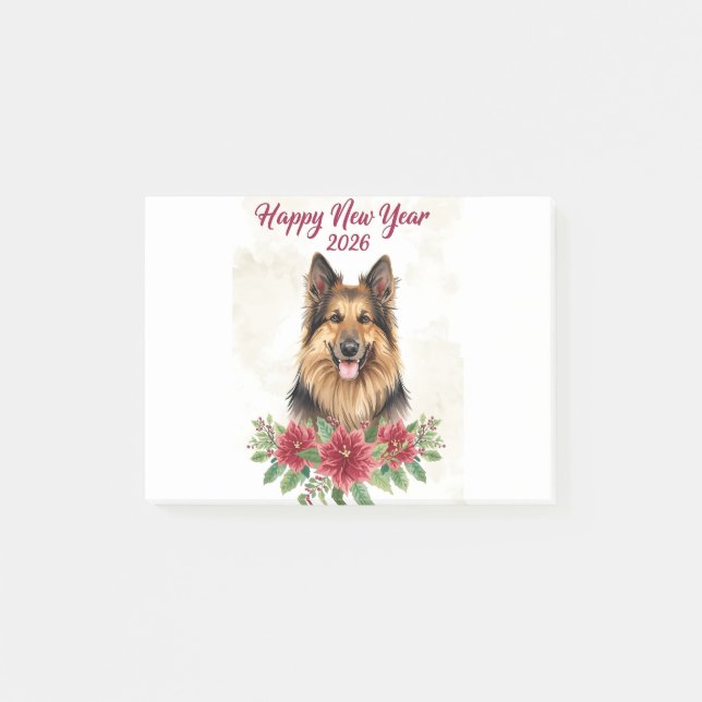 Bloco De Notas Happy New Year 2026 Dog Kids Poster (Frente)