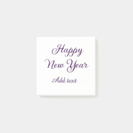 Bloco De Notas Happy new year purple calligraphy simple minimal