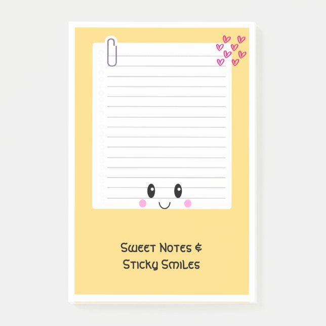 Bloco De Notas Happy Notes Orange: Posto Kawaii Sticky - Notas (Frente)
