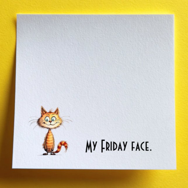 Bloco De Notas Happy Orange Cartoon Cat My Friday Face (Criador carregado)