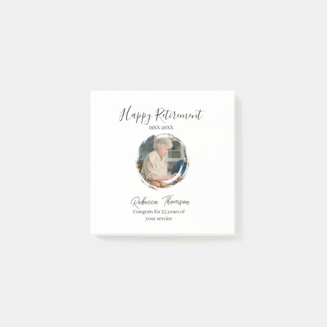 Bloco De Notas Happy retirement year name circle photo retired (Frente)