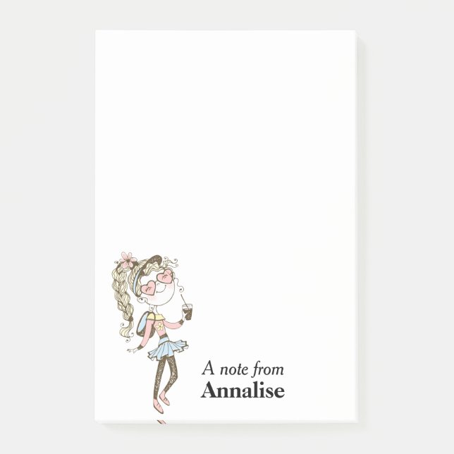 Bloco De Notas Happy Teen Girl Personalizada (Frente)