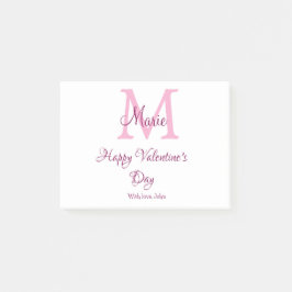 Bloco De Notas Happy valentine's day monogram pink name love girl