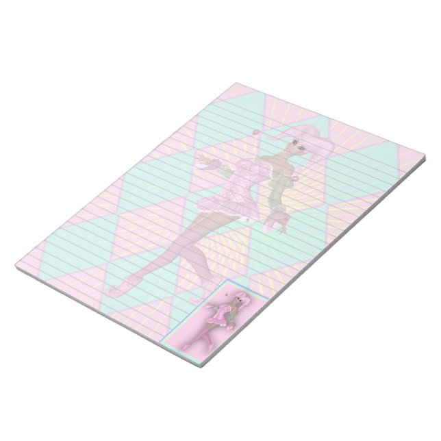 Bloco De Notas Harlequin Clown Fantasy Pastel Legal Notepad (Inclinado)