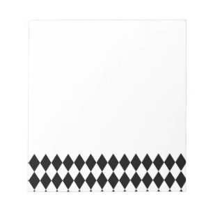 Bloco De Notas Harlequin preto e branco
