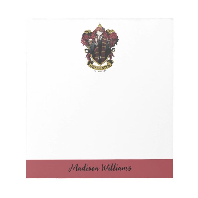 Bloco De Notas HARRY POTTER™ | Anime Ron Weasley House Crest (Frente)