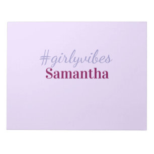 Bloco De Notas hashtag girlyvibes roxo claro rosa vibrações femin