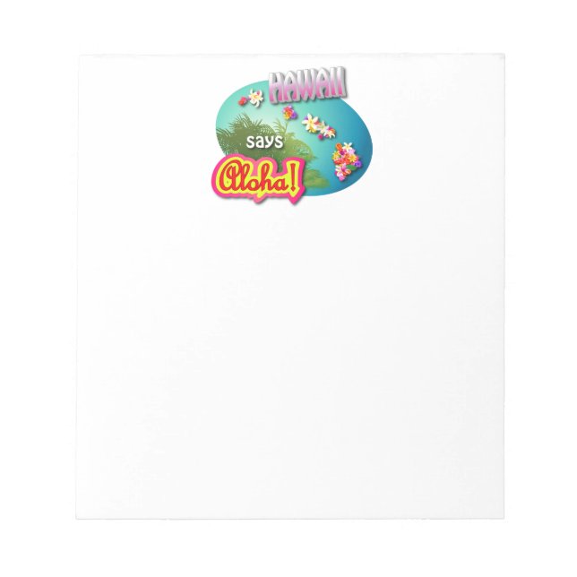 Bloco De Notas Hawaii Diz Aloha! (Frente)