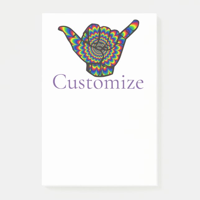 Bloco De Notas Hawaiian Shaka Psychedelic Thunder_Cove (Frente)