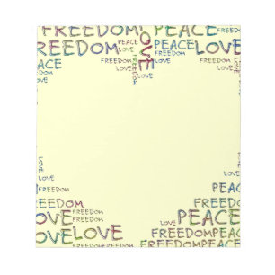Bloco De Notas HEART - Love Peace Freedom