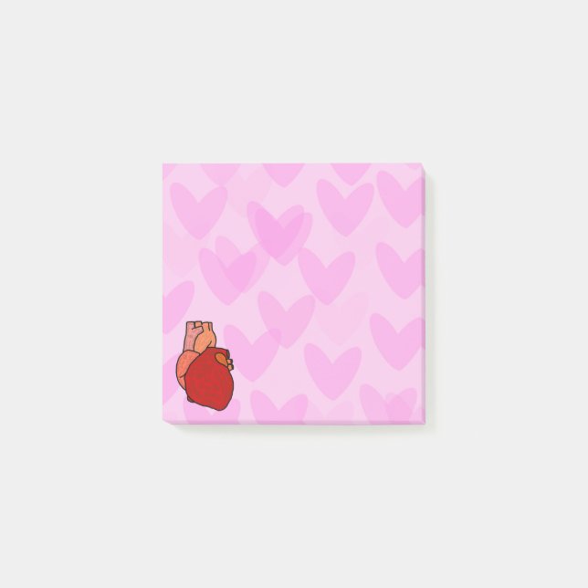 Bloco De Notas Heart with Hearts Post it Notes (Frente)