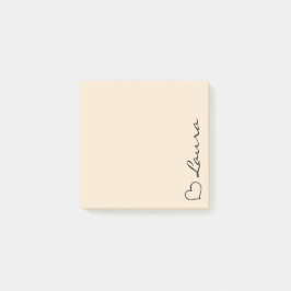 Bloco De Notas Heart Your Name Script Custom Gift Post-it Notes