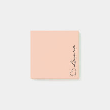 Heart Your Name Script Custom Gift Post-it Notes
