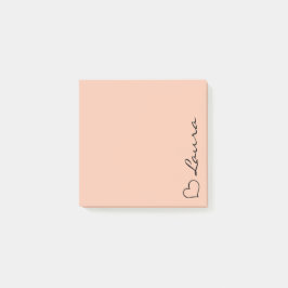Bloco De Notas Heart Your Name Script Custom Gift Sticky Notes
