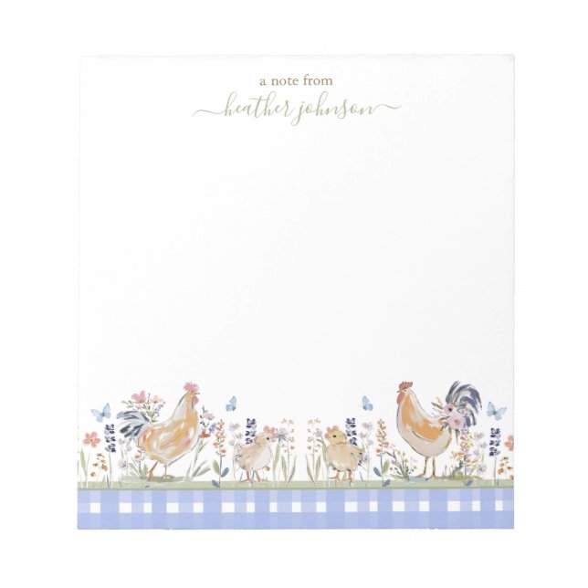 Bloco De Notas Hearthlight Notes Spring Soft Meadow Gingham (Frente)