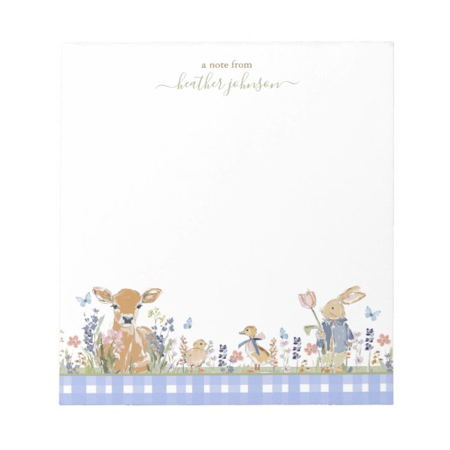 Bloco De Notas Hearthlight Notes Spring Soft Meadow Gingham (Frente)