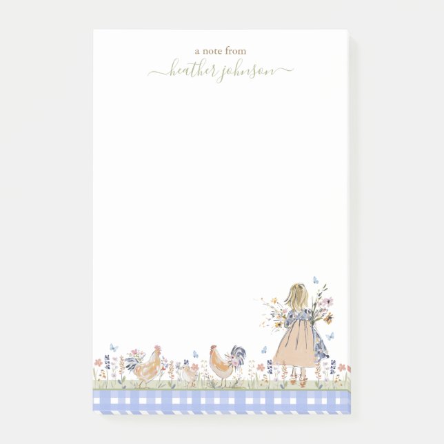 Bloco De Notas Hearthlight Notes Spring Soft Meadow Gingham (Frente)