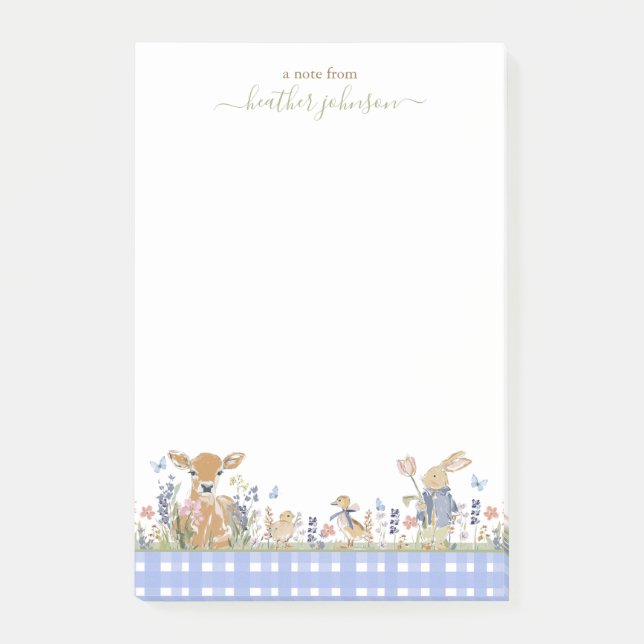 Bloco De Notas Hearthlight Notes Spring Soft Meadow Gingham (Frente)