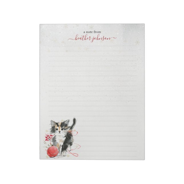 Bloco De Notas Hearthlight Notes Winter Cozy Kitten Personalized (Invertido)