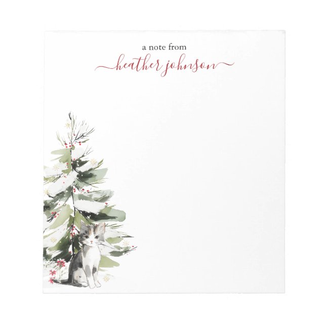 Bloco De Notas Hearthlight Notes Winter Cozy Kitten Personalized (Frente)