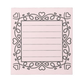 Bloco De Notas Hearts Border 