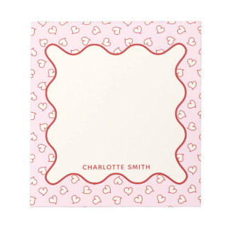 Bloco De Notas Hearts Pattern Custom Valentine Gift Notepad