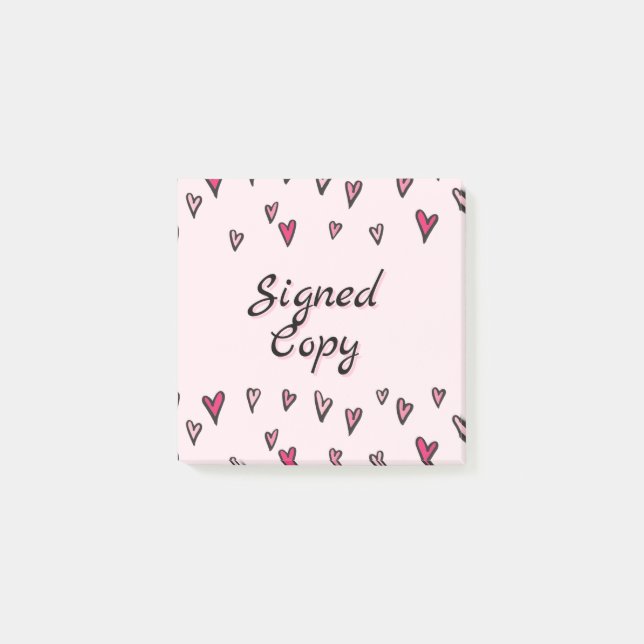 Bloco De Notas Hearts Signed Copy Post It Notes for Authors (Frente)