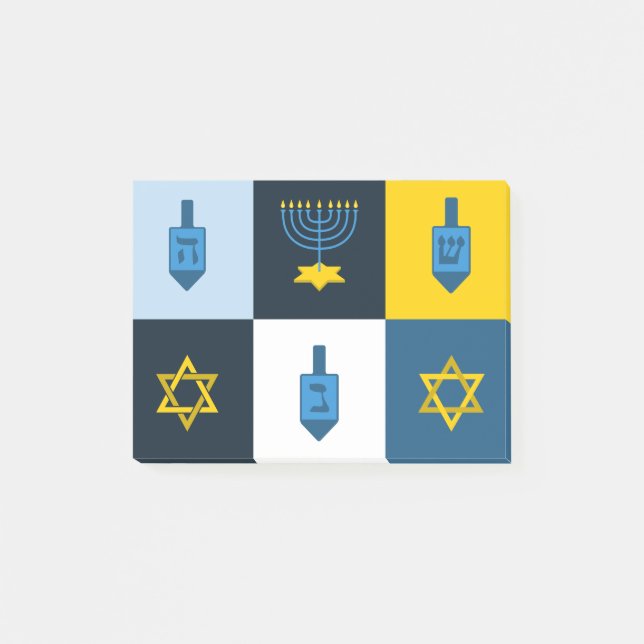Bloco De Notas hebrew hanukkah colorblock (Frente)