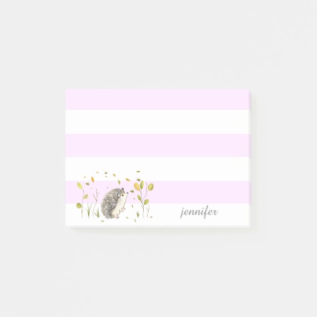 Bloco De Notas Hedgehog Personalize as Notas do Post-it® (Frente)