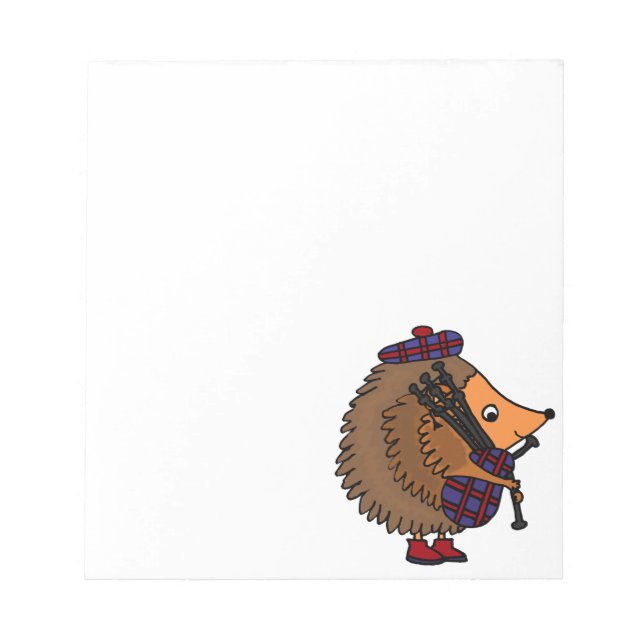 Bloco De Notas Hedgehog Playing Bagpipe (Frente)
