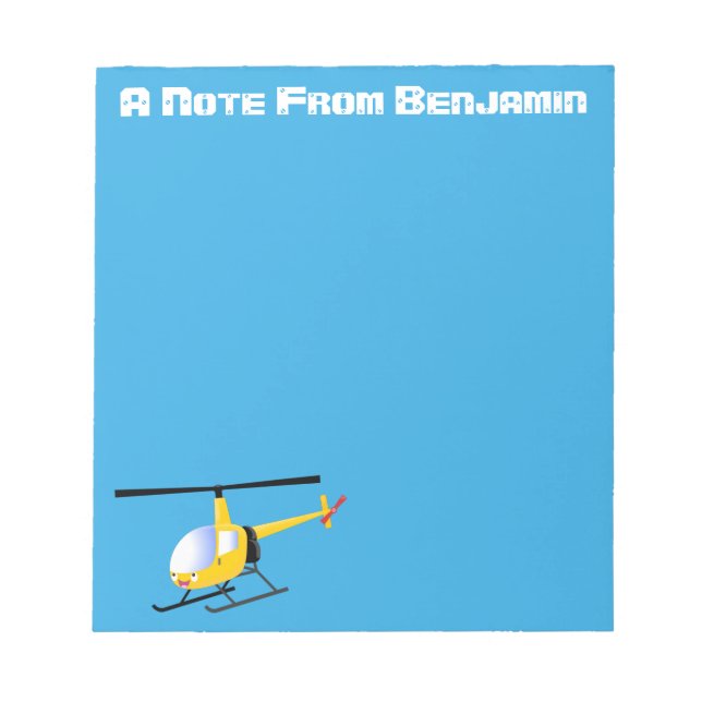 Bloco De Notas Helicóptero de animação amarelo giro (Frente)