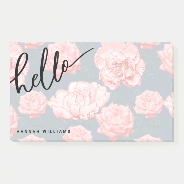 Bloco De Notas HELLO Adicione suas notas de nome (Frente)