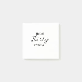 Bloco De Notas Hello thirty birthday name simple minimal elegant