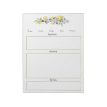 Herbs Lemons Páginas de Receita Botânica Sem Linha