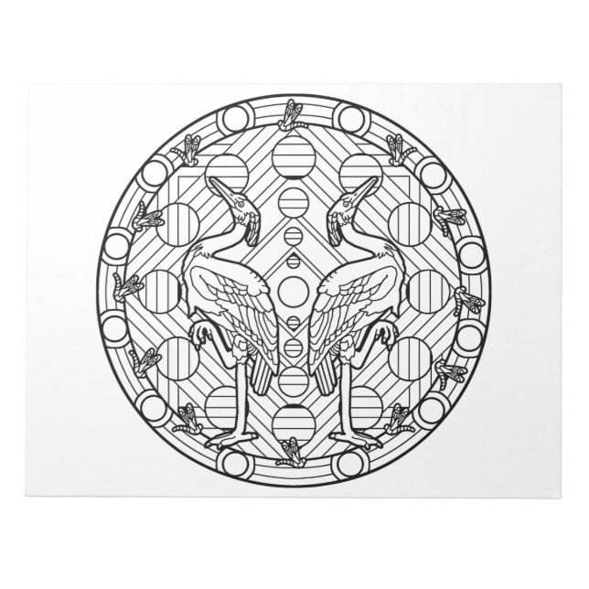 Bloco De Notas Heron Mandala Coloring Book Pad (Frente)