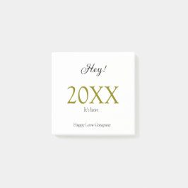 Bloco De Notas Hey it's new year add year gold black simple. Mini