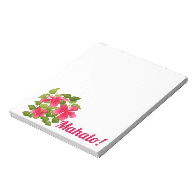 Bloco De Notas Hibiscus Mahalo, rosa-havaiano (Invertido)