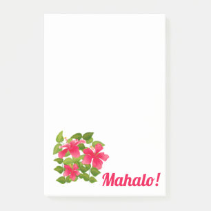 Bloco De Notas Hibiscus Mahalo, rosa-havaiano