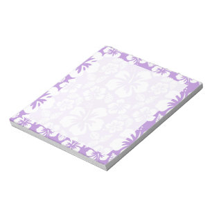 Bloco De Notas Hibiscus tropical havaiano da lavanda